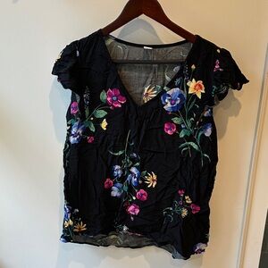 Floral Black Women's Top